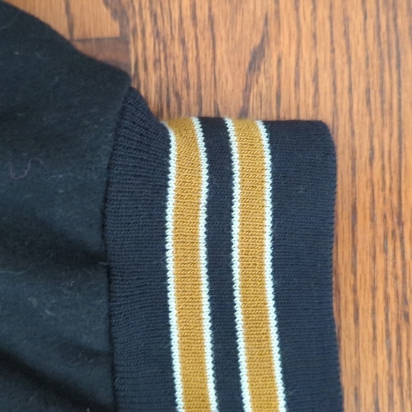 Vtg Black/ Gold Cheerleader Letterman Jacket Sailor Style Wool Blend Sz M/L - Picture 5 of 14